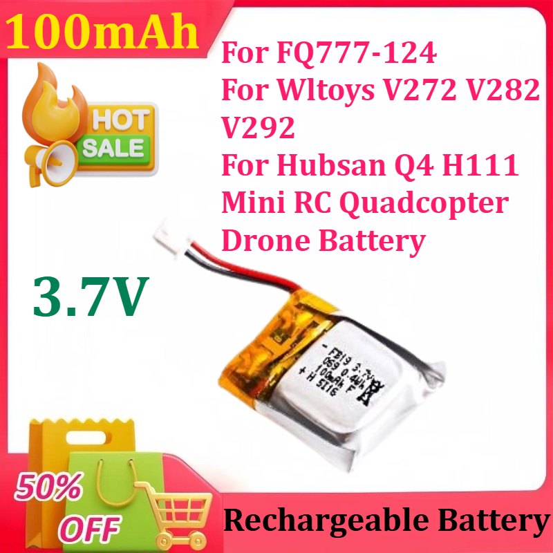 Drone Fq777 Rc Quadcopter - 3.7V 100mAh Lipo Battery for FQ777-124