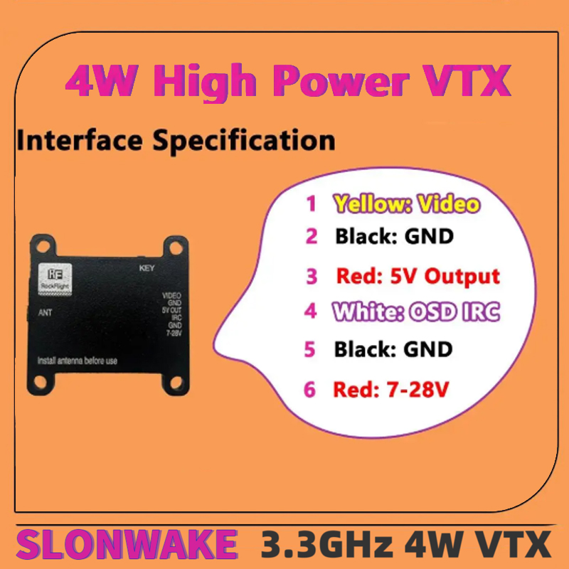 SLONWAKE FPV 3.3G 16CH 4000mW  - огляд і ціна Drone Rc Control