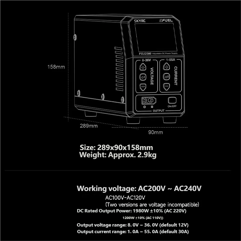 SKYRC PSU2000 1980W Adjustable - огляд і ціна Drone Rc Drone
