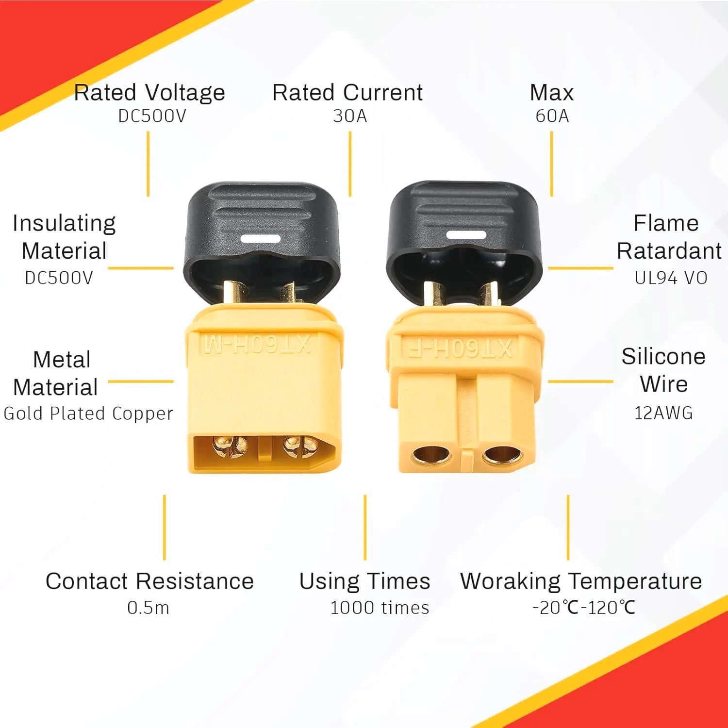 XT60 Connector Plug with Sheat - огляд і ціна Drone Rc Link