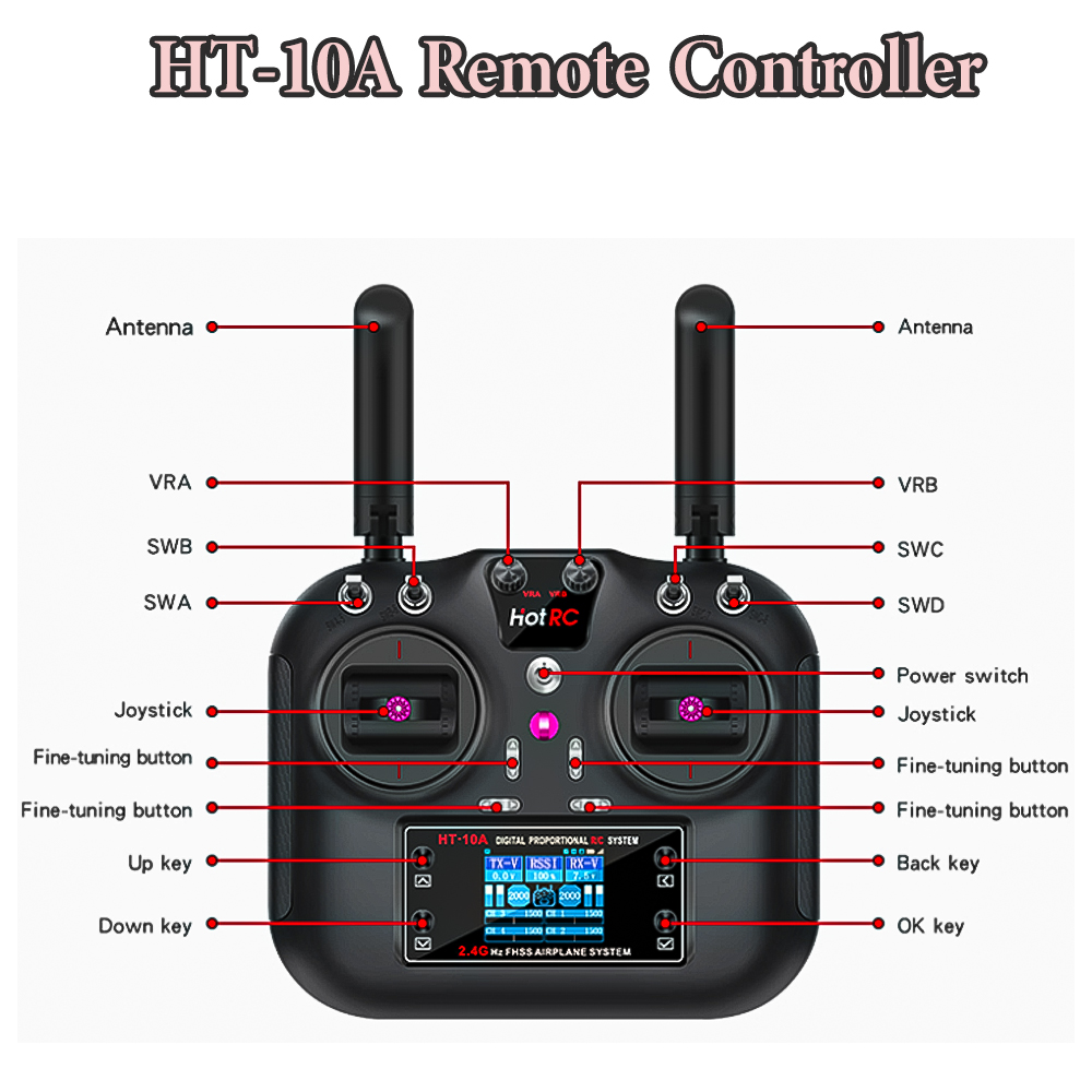 Hotrc HT-10A 2.4G 10CH Transmi - огляд і ціна Drone And Car