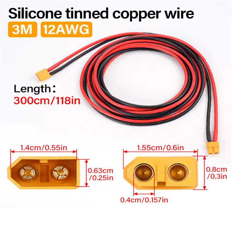12AWG XT60 Male Female Convers - огляд і ціна Drone Rc Link