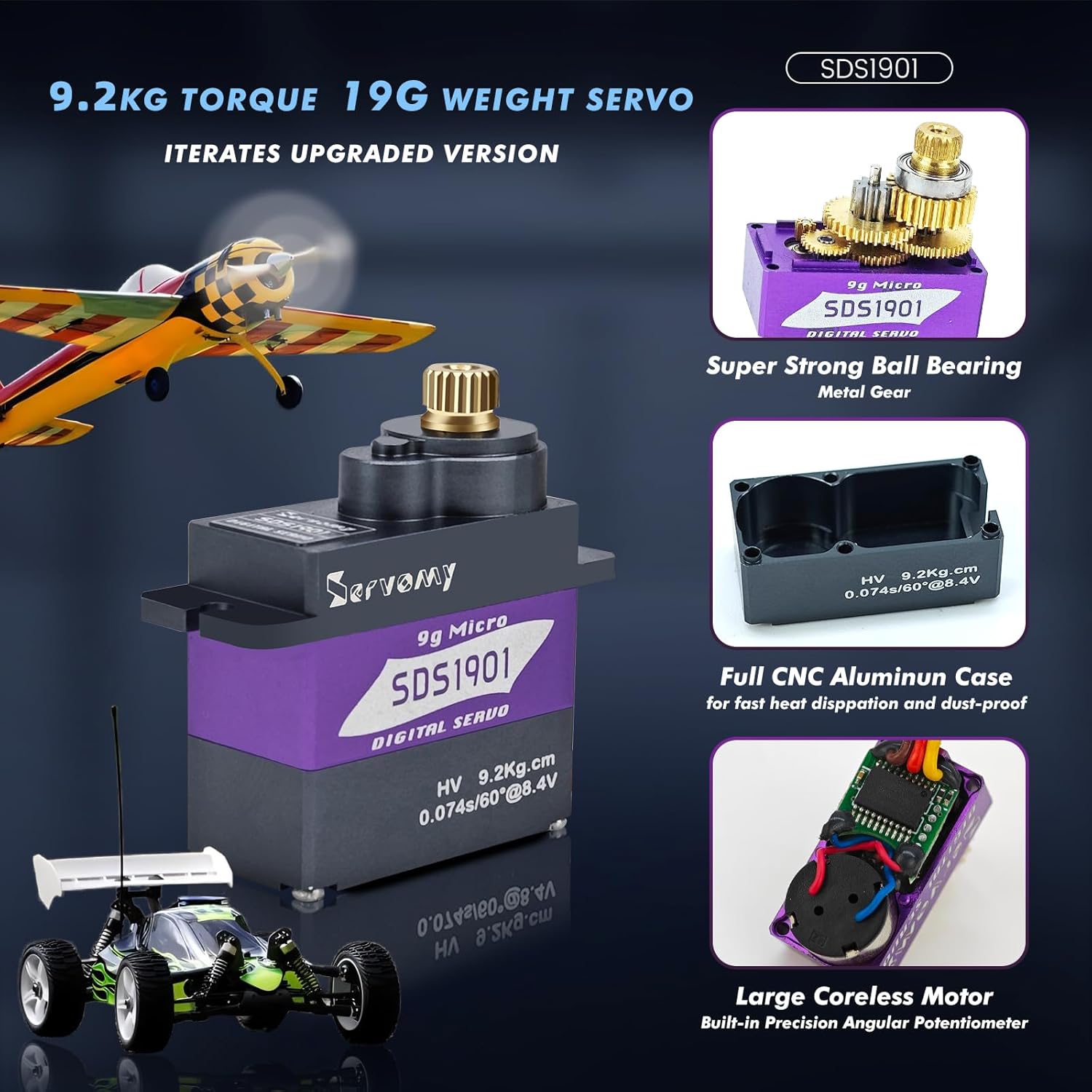 SERVOMY-SDS1901 Digital 9G Mic - огляд і ціна Drone And Car