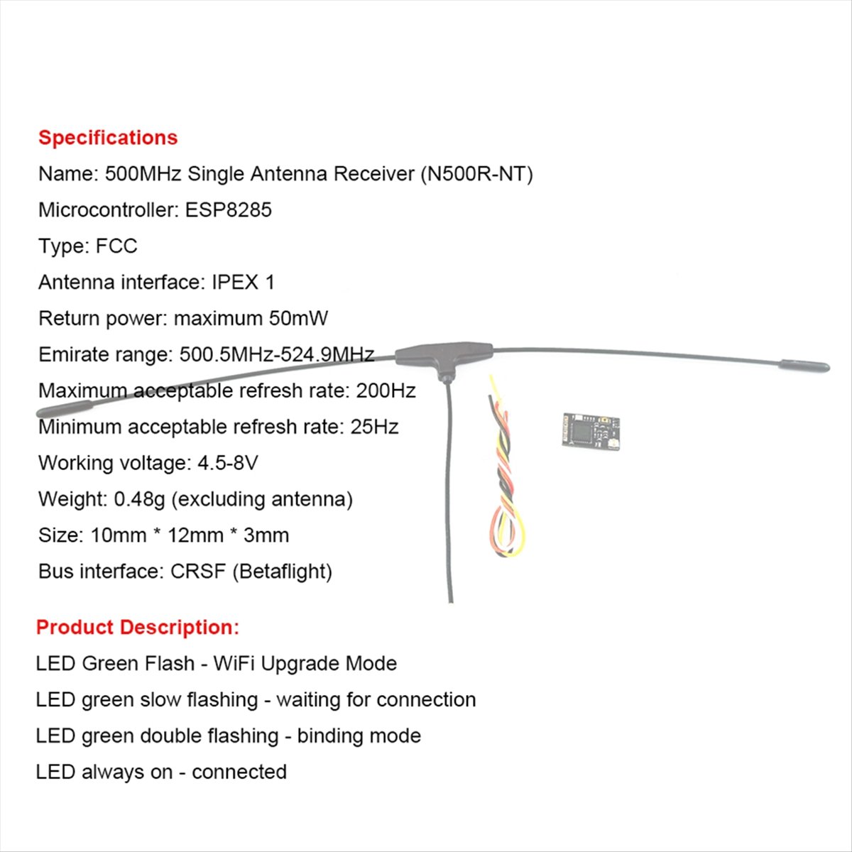 500MHz Receiver 500.5MHz-524.9 - огляд і ціна Drone Rc Drone